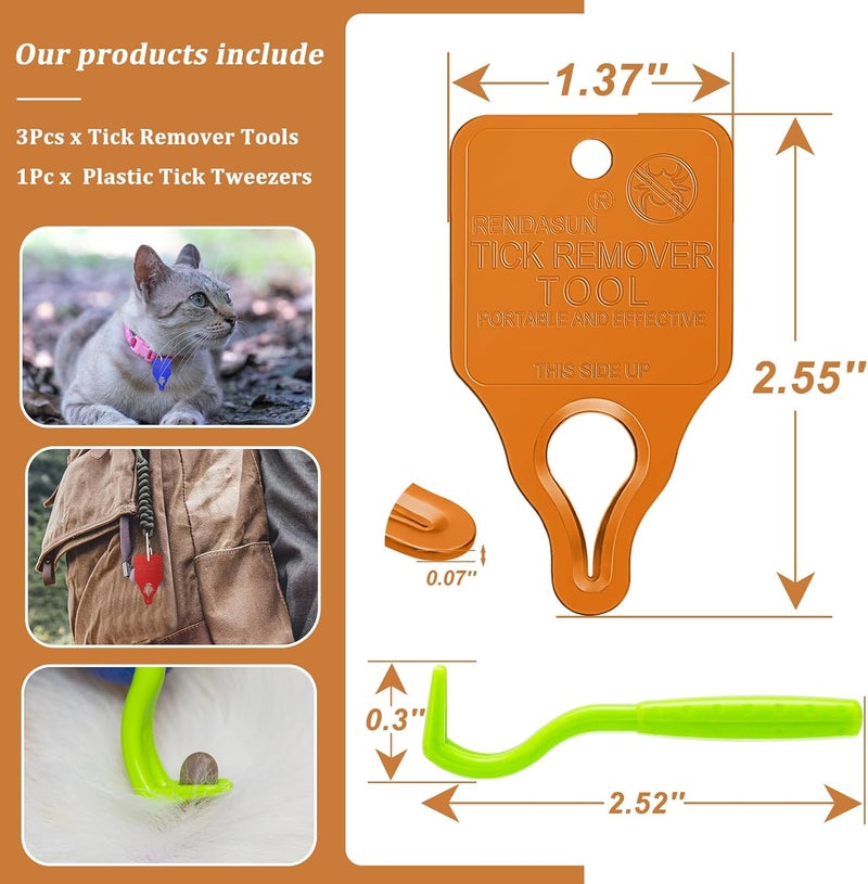 Wallace Forge Tick Remover Tool Portable with Tick Removal Tweezers Suitable for Pet and Humans, Safe and Reliable, Quick Highly Effective, Pain-Free, Essential Tick Remover Key Tools for Outdoor Activities-3 Pack - Image 3